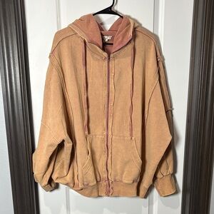 Easel beige Fleece Jacket with hood